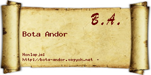 Bota Andor névjegykártya