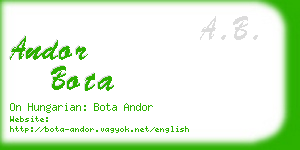 andor bota business card